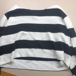 Cropped black and white sweater